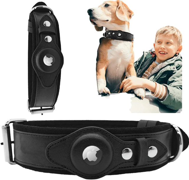 Collar de cuero para perros: AirTag